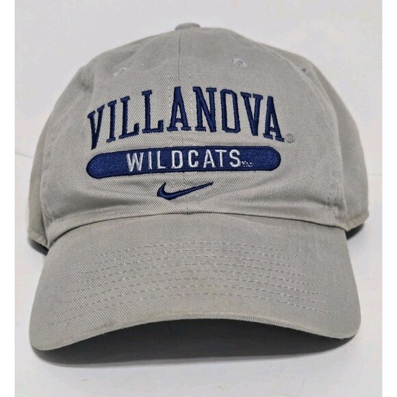 VTG Villanova Wildcats Hat Nike Heritage86 Strapback Beige Twill Dad Cap Dri Fit - Picture 1 of 6